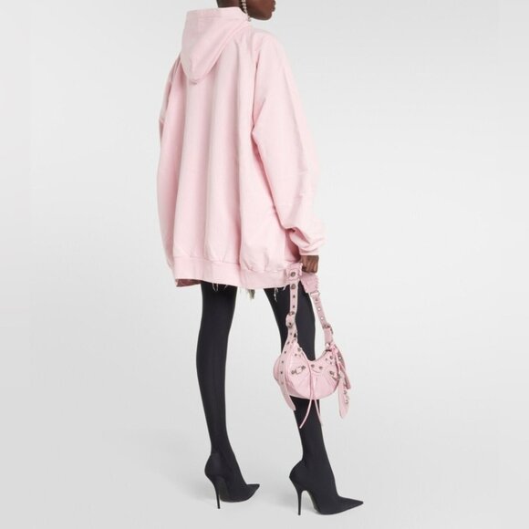 NWT Balenciaga logo-print cotton hoodie light pink - Picture 2 of 11